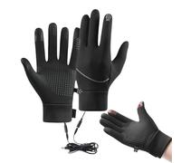 Heated Gloves - XL Windproof Thermal USB Rechargeable Mitt, Smart Battery Heating System, Day Warm Touch Screen Design | Winter Driving Hiking Cycling Snow Camping Grill Outdoor