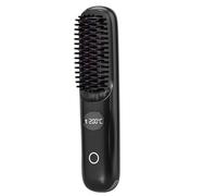 Heated Hair Brush 3 Heat Settings Cordless Hair Styler USB Rechargeable Lightweight Portable Straightener Brush for Travel, Home, Hotel