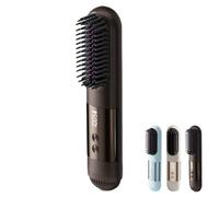 Heated Hair Brush for Short Hair,Dual Hot & Cold Function: Wide-Range Cool Air Setting for Effortlessly Achieving A Voluminous Hairstyle,Portable Rechargeable for Travel &Daily,Hair-Friendly (Black)
