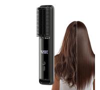 Heated Hair Brush - USB Charging System, Three Level Temperature, Cold Air Setting, Automatic Power Off | Compact Hair Straightener Brush for Home Salon Travel Hairs Care Styling Anytime Anywhere