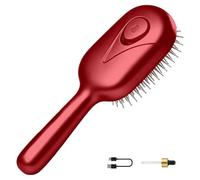 Heated Hair Straightener Brush, Ceramic Inoic Hot Brush Dual Voltage | Anti-Scald Comb, Frizz-Free Shine, Fast Salon Styling, 30s Fast Heat-Up, 12 Temp Settings 120-230°C, All Hair Types
