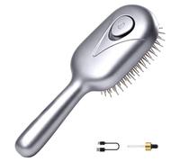 Heated Hair Straightener Brush, Ceramic Inoic Hot Brush Dual Voltage | Anti-Scald Comb, Frizz-Free Shine, Fast Salon Styling, 30s Fast Heat-Up, 12 Temp Settings 120-230°C, All Hair Types