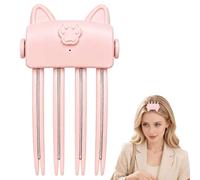 Heated Hair Volume Clips,Volumizing Root Lift Clip,Heated Root Volumizer Clip,Portable Travel Bangs Lifter Styling Tool for Flat Fine Hair, 2 Temperature Settings,Crown Lifting Styler Booster，Pink