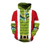 Heated Hoodie for Men Men's Christmas Jumpers Xmas Santa to The Pub Reindeer Novelty Unisex Long Sleeves Crew Neck Winter Pullover Top Christmas Shirts for Men UK Sweatshirts for Men UK Xmas