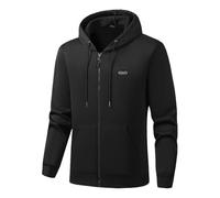 Heated Hoodie for Men Winter Heated Fleece Hoodies Long Sleeve Zipped Heating Jackets Classic Fit Body Warmer with Pockets Mens Running Jogging Clothing (Not Battery Pack)