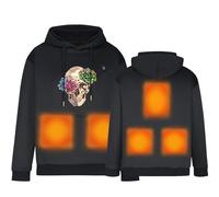 Heated Hoodie for Men Women 2024 UK USB Rechargeable Heated Sweatshirt with 5 Heating Zones Hooded Heating Body Warmers Electric Heated Coat Thermal Warm Winter Heated Hoodies Pullover
