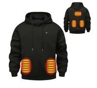 Heated Hoodie for Men Women Heated Sweatshirt Pullover with 5 Heating Zones 3 Temp Levels USB Electric Smart Heated Coats Winter Thermal Body Warmer Warming Tops Outerwear,Black-3X-Large