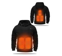 Heated Hoodie for Men Women USB Thermal Hooded Sweatshirt with 3 Heating Settings 5 Heating Zones Winter Heated Pullover Hoodies Warming Coats Jacket Tops (Power Bank Not Included)