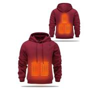 Heated Hoodie for Men Women USB Thermal Hooded Sweatshirt with 3 Heating Settings 5 Heating Zones Winter Heated Pullover Hoodies Warming Coats Jacket Tops (Power Bank Not Included)