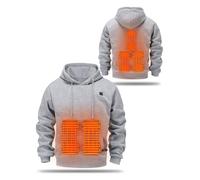 Heated Hoodie for Men Women USB Thermal Hooded Sweatshirt with 3 Heating Settings 5 Heating Zones Winter Heated Pullover Hoodies Warming Coats Jacket Tops (Power Bank Not Included)