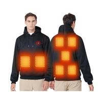 Heated Hoodies for Women Men - USB Electric Fleece Heated Jumpers Hooded Sweatshirt Heating Body Warmer Ladies Outdoor Motorcycle Pullover Hoodies Jumpers with 7 Heating Pads(No Battery)