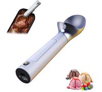 Heated Ice Cream Scoop - Electric Scooper for Hard Ice Cream and Desserts,USB Rechargeable Handheld Ice Cream Scooper LED Display, Heats to 158°F for Hard Ice Cream,Ideal Summer Gift (White)