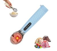 Heated Ice Cream Scoop, Ergonomic Silicone Handle, LED Display & IPX7 Waterproof, 3-Temp Modes & 160°F Fast Heating, Rechargeable with LED Monitor, Easy Scoop for Hard Ice Cream and Dessert Scooper