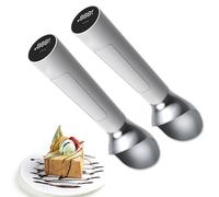 Heated Ice Cream Scoop - Portable Handheld Rechargeable Spoon with Digital Display, Adjustable Temperature, Waterproof, 8H Standby - 2 Piece Set