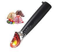 Heated Ice Cream Scoop, Rechargeable Electric Ice Cream Scooper with 3 Adjustable Temperatures, Waterproof Ice Cream Scoop for Hard Ice Cream, Gelato & Froz Black a