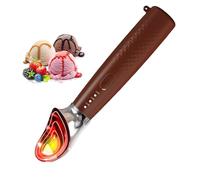 Heated Ice Cream Scoop, Rechargeable Electric Ice Cream Scooper with 3 Adjustable Temperatures, Waterproof Ice Cream Scoop for Hard Ice Cream, Gelato & Froz Brown a
