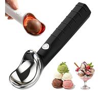 Heated Ice Cream Scoop Rechargeable, Electric Ice Cream Scooper with 3-Level Adjustable Heats, Non-Stick Ice Cream Scoop with Ergonomic Handle for Scooping Hard Ice Cream and Frozen Desserts (Black)