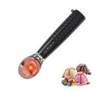 Heated Ice Cream Scoop Rechargeable, Electric Ice Cream Scooper with 3-Temp Settings, IPX7 Waterproof, Ergonomic Silicone Handle, House Warming Gifts for Women Men Friend (Black)