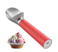 Heated Ice Cream Scoop Rechargeable, Electric Warming Ice Cream Scooper with LED Display, Heats to 70°C for Hard Ice Cream, Easy for Seniors & Kids, IP67 Waterproof (Red)