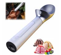 Heated Ice Cream Scoop with LED Display, 2025New Electric Warming Ice Cream Scooper, Handheld Heating Up to 158°F, Rechargeable, Anti Freeze Handle, Ice Cream Maker (White 1pcs)