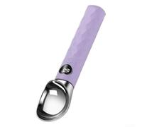 Heated Ice Cream Scoop with LED Display,70°C Electric Spoon for Hard Desserts,USB Rechargeable Metal Scooper for Seniors(Purple)