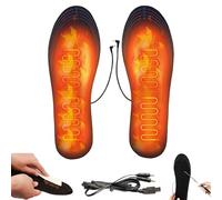 Heated Insoles, USB Rechargeable Foot Warmer, Cuttable Electric Heated Shoe Insoles, Washable Indoor Outdoor Thermal Insoles for Hiking Skiing Cycling Snowboarding Winter Commute (S(35-40)-1 Pair)