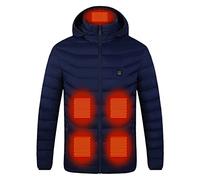 Heated Jacket for Men and Women,Unisex Washable Heated Coat Hooded Heating Warm Clothing,USB Charging Electric Body Warmer Hoodie Jacket with 11 Heating Zones for Outdoor Cycling Hiking(No Power Bank)