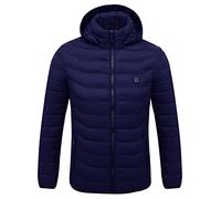 Heated Jacket for Men Women Clearance , Unisex Hooded USB Rechargeable Electric Heated Jackets with 8 Heating Zones , Heating Down Coat Winter Outdoor Warming Outwear Waterproof Windproof Body Warmer