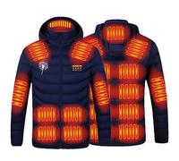 Heated Jacket Women Men,Full Zip USB Charging Electric Hooded Heating Warm Jacket 9/19/21 Heating Zone Heat Coat 4 Levels Heat Settings Winter Smart Heated Body Warmer Coats for Outdoor Sport M-6XL