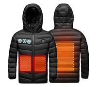 Heated Jackets for Children UK Clearance Winter Warm Heated Coat Boys Girls Full Zip USB Charging Electric Hooded Heated Jacket Waterproof Windproof Heating Coats Thermal Body Warmer Plus Size