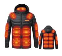 Heated Jackets For Men, Upgraded 23 Heating Zone Electric Heating Hoodies Down Coats Waterproof Windproof Hooded Heated Clothing with 3 Temperature Outdoor Camping Hiking Golf