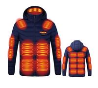 Heated Jackets For Men, Upgraded 23 Heating Zone Electric Heating Hoodies Down Coats Waterproof Windproof Hooded Heated Clothing with 3 Temperature Outdoor Camping Hiking Golf