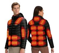 Heated Jackets for Men Winter Warm Coat Heated Down Jacket Outdoor Hooded Heating Coat 4 Levels Heat Settings 19 Heating Zone for Outdoor Camping Hiking Golf