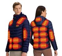 Heated Jackets for Men Winter Warm Coat Heated Down Jacket Outdoor Hooded Heating Coat 4 Levels Heat Settings 19 Heating Zone for Outdoor Camping Hiking Golf