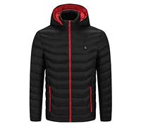 Heated Jackets for Men Winter Warm Heat Coat Full Zip Hooded Coats USB Charging Electric Heated Body Warmer Heating Jacket 2 Levels Heat Settings 5 Heating Zone Heat Jacket for Outdoor Sport M-4XL