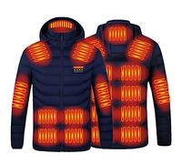 Heated Jackets for Men Women UK Sale Clearance, Winter Body Warmer 19 Heating Zones Hooded Heated Coat Washable Down Jackets USB Charging Electric Lightweight Outerwear for Skiing Fishing Hunting