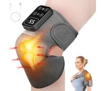 Heated Knee Massager, Cordless Heated Knee Support Wrap with Massage & Vibration, 5 Heating Modes, Rechargeable Knee Brace Warmer for Knee Elbow Shoulder Relax, Muscle Strain Joint Stiff Pain Relief
