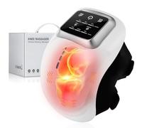 Heated Knee Massager, Cordless Knee Brace Wrap with Massage, Adjustable Temperature Wireless Knee Massager, LED Screen, Wearable Rechargeable Knee Massager for Pain Relief Cold Legs (Sliver)