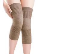 Heated Knee Support Thermal Cashmere Leg Warmers for Arthritis Pain Relief, Soft Stretchy Knit Brace Pads for Winter Sports, Non-Slip Warm Leg Wraps for Men and Women(Brown,XL)