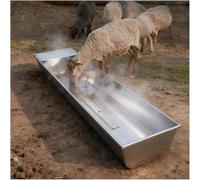 Heated Livestock Water Trough, Cattle Sheep Drinking Feeding Trough Large, Outdoor Automatic Heavy-Duty Steel Feeding Trough for Horse Pets,Alpacas and Goats B*30x150cm
