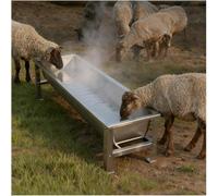 Heated Livestock Water Trough, Large Outdoor Automatic Heavy-Duty Steel Drinking and Feeding Trough for Cattle, Sheep, Horses, Pets, Alpacas, and Goats