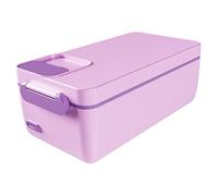 Heated Lunch Box Electric Cordless Rechargeable Lunch Box with 1L Stainless Steel Container Self Heating Seal Portable Food Warmer for School Office Camping, Purple Self Heating