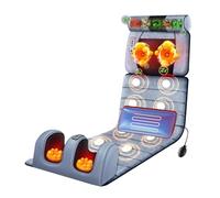 Heated Massage Mat with 20 Neck Shiatsu Kneading Massage Heads,Full Body Massage Bed with Shiatsu Neck Massage Pillow,for Relieving Back Lumbar Leg Pain(Color:Grey)