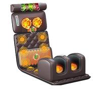 Heated Massage Mat with Neck Shiatsu Kneading Heads, 20 Massage Nodes, 9 Modes, Adjustable Force for Neck, Back, Lumbar, and Calf Muscle Relaxation