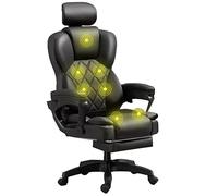 Heated Massage Office Chair with Footrest and Lumbar Support, Ergonomic Swivel Desk Chair for Work and Home Office Use