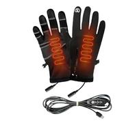 Heated Motorcycle Gloves - Waterproof Nylon USB Electric Hand Warmer Cycling Glove | Three-Speed Temperature Adjustment | Windproof Non-Slip Touchscreen Gloves For Men Women