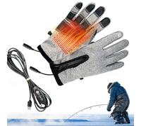 Heated Motorcycle Gloves - Waterproof Nylon USB Electric Hand Warmer Cycling Glove | Three-Speed Temperature Adjustment | Windproof Non-Slip Touchscreen Gloves For Men Women