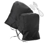 Heated Motorcycle Handle Bar Muff with Detachable Warm Keeping | Coral Fleece Lining, Leather Build, Black Finish, for Motorcycle Handlebar Use in Cold Winters