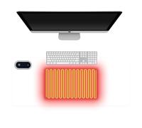 Heated Mouse Pad, 80×33cm Large Waterproof Warm Desk Mat with Digital Display,5 Heat Levels, 10-Second Rapid Heating,4-Hour Auto Shut-Off,PU Leather Electric Heated Mouse Mat for Home Office (White)