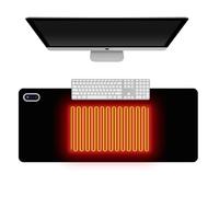 Heated Mouse Pad,80×33cm Office Desk Mat,5 Levels Heating & 4 Hours Automatic Shut-Off,Gaming Mousepad for Keyboard Laptop Office and Home (Black)